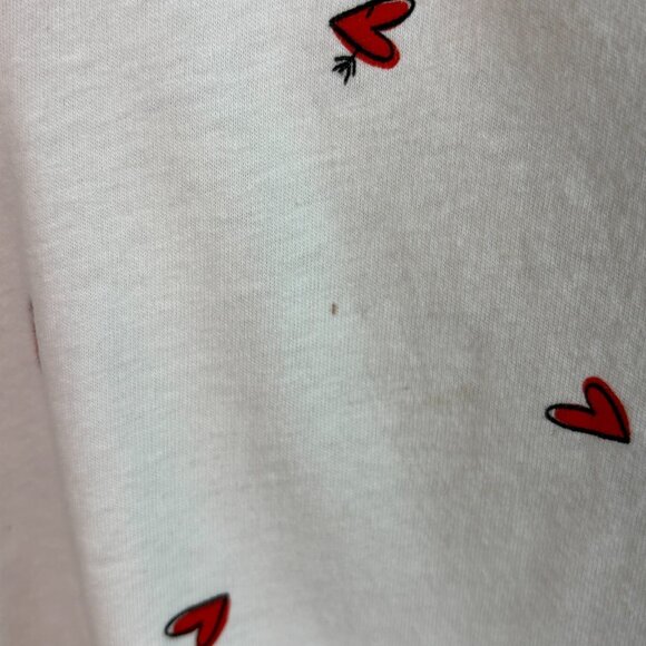 Old Navy Top XL White Red Hearts V-Neck Short Sleeve T-Shirt Cotton Casual - Picture 4 of 10